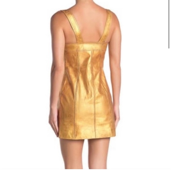 NEW Free People Goldie leather mini dress size 0 - Picture 2 of 8
